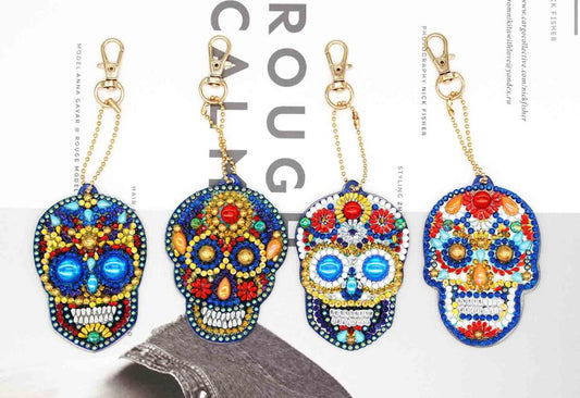 4Pcs Full Special Shaped Diamond Painting Skull