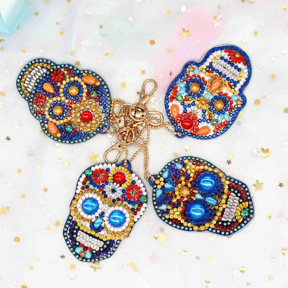 4Pcs Full Special Shaped Diamond Painting Skull