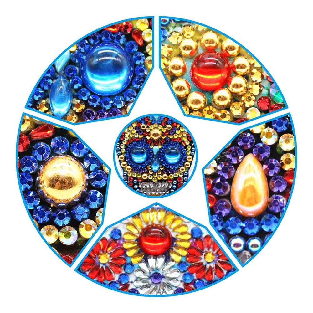 4Pcs Full Special Shaped Diamond Painting Skull