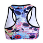 New Sports Bra Skulls & Flowers Patterm Cropped Tops Summer Women GYM Padded Yoga Bustier Fitness Vest Push Up