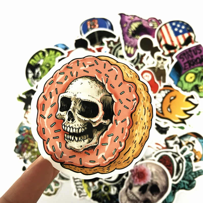 50 Pcs/lot skull Stickers Decal