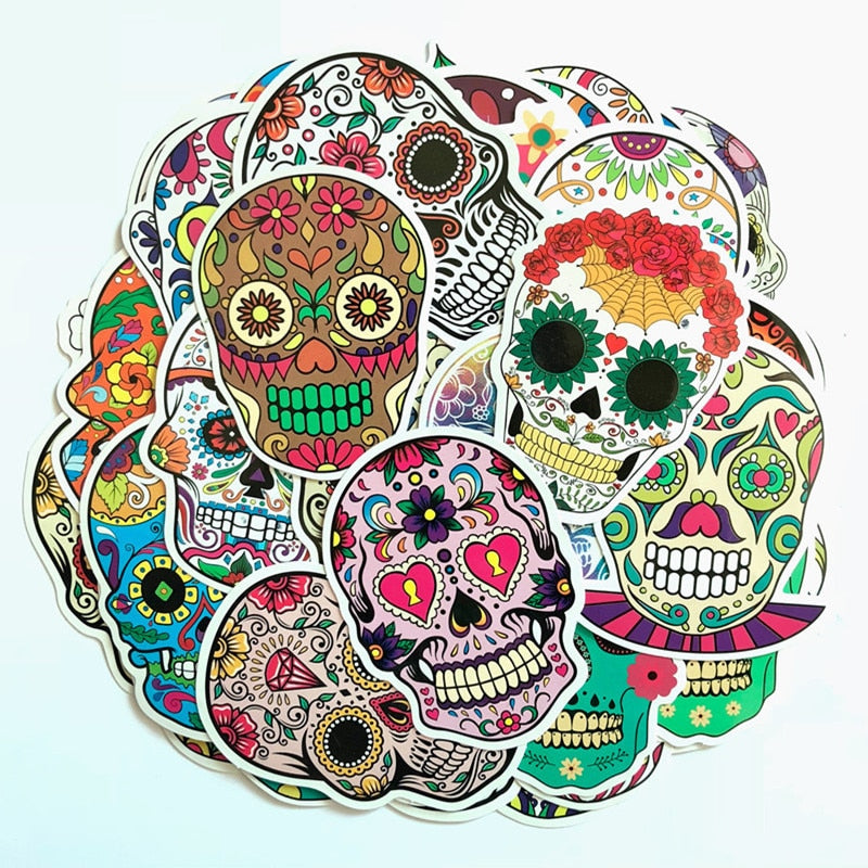 50pcs/set Colorful skull Stickers