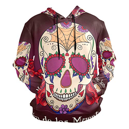 Classic Lightweight Dia De Los Sugar Skull Hoodie Hooded Sweatshirt