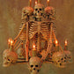 Skeleton Chandelier w/Four Skeletons on Eight Skulls