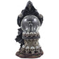 Evil Grim Reaper with Crystal Ball of Lightning Bolts on Pedestal of Skulls Statue and Decorative Table Lamp for Halloween Lighting Decorations & Scary Gothic Décor Lights As Spooky Fantasy Gifts