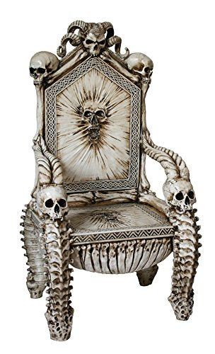 Pacific Giftware Dark Ruler the Underworld Skull Throne Chair 57 Inch Tall