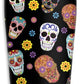 Sugar Skull Toss Travel Mug with Insulated Wetsuit Cover, 16 oz, Black