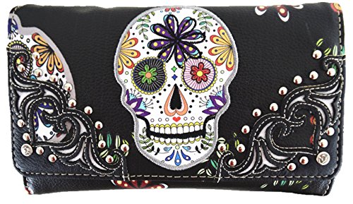 Concealed Carry Day of the Dead Sugar Skull Purse Handbag & Wallet