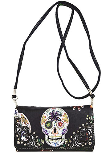 Concealed Carry Day of the Dead Sugar Skull Purse Handbag & Wallet