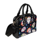 Day of the Dead Seamless Mexican Sugar Skull PU Leather Shoulder Handbag Bag for Women Girls with Extender Strap
