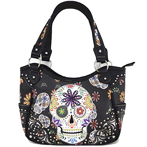 Concealed Carry Day of the Dead Sugar Skull Purse Handbag & Wallet