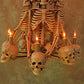 Skeleton Chandelier w/Four Skeletons on Eight Skulls