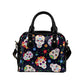 Day of the Dead Seamless Mexican Sugar Skull PU Leather Shoulder Handbag Bag for Women Girls with Extender Strap