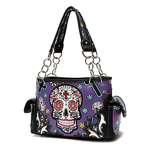 Sugar Skull Purse with Concealed Carry Pocket Handbag