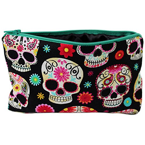 Women's Hemet Sugar Skulls Wallet/Makeup Bag Black