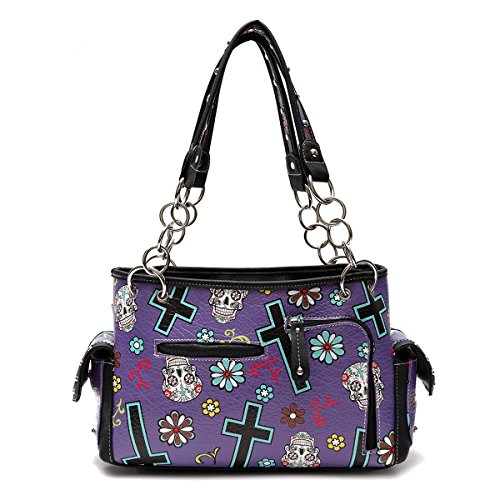 Sugar Skull Purse with Concealed Carry Pocket Handbag