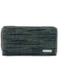 New! Secretary Style Denim Sugar Skull Wallet- Denim Turquoise
