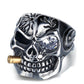 Men's Skull Biker Pirate Skeleton Rings Punk Stainless Steel With Crystal Male Retro Jewelry Decorations Accessor