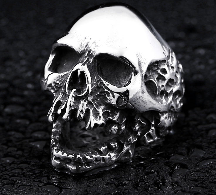 devil punk skull ring stainless steel vintage ring for men titanium steel jewelry