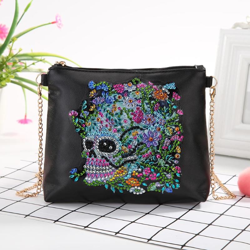 5D Creative Design Women Shoulder Crossbody Bag Skull Flower