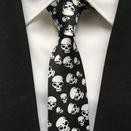 5cm Popular Men Casual Narrow Ties Fashion Printed Necktie Big Skull Notes