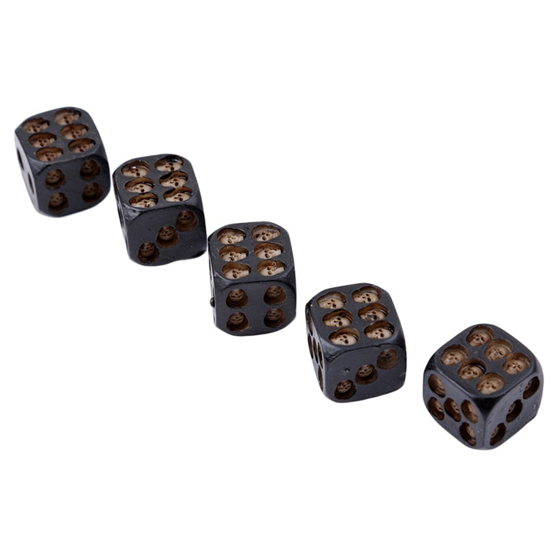 5pcs/set Black Skull Dice Grinning Skull Deluxe Devil Poker Dice - Travel accessories