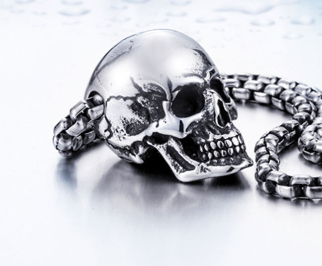 new store 316L Stainless Steel pendant necklace new arrival super punk skull biker pendant  Fashion Jewelry  LLBP8-216R