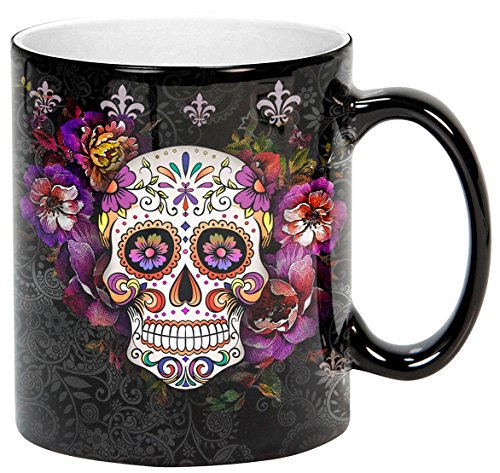 Sweet Gisele Sugar Skull Heat Color Changing Mug Black