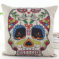 4 PCS 18'' Retro Colorful Floral Mexican Day of the Dead Sugar Skull Linen Pillow Cushion Covers 4NS6