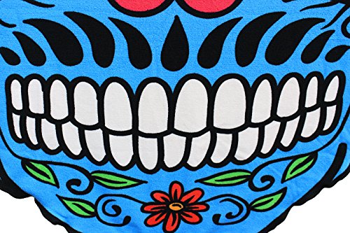 Unique Design Funny Oversized Large Cartoon Sugar Skull Beach Towel Blanket Throw Yoga Mat Sunscreen Shawl Soft Lightweight Absorbent Perfect for Beach, Pool, Lake, Outdoor
