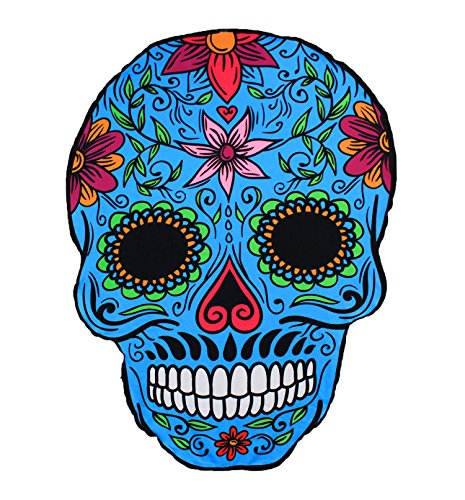 Unique Design Funny Oversized Large Cartoon Sugar Skull Beach Towel Blanket Throw Yoga Mat Sunscreen Shawl Soft Lightweight Absorbent Perfect for Beach, Pool, Lake, Outdoor