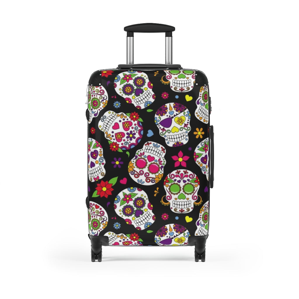 Day of the dead sugar skull Suitcases, floral skull suitcase luggage, sugar skull luggage, dia de los muertos suitcase