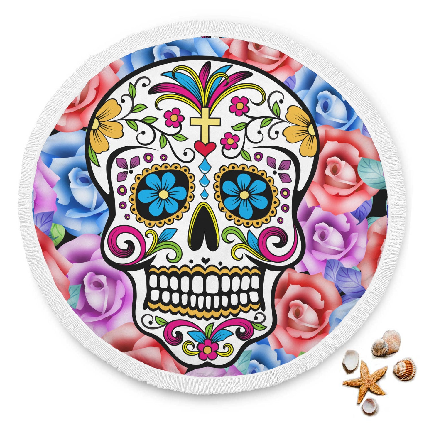 Sugar skull beach towel