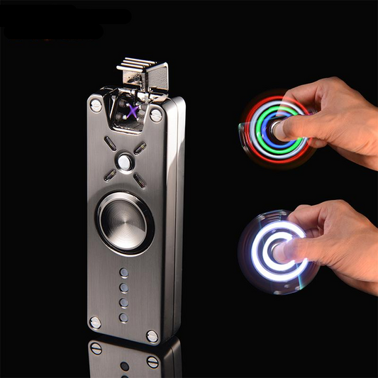 Fidget Spinner LED Arc lighter Hand Spinner Light USB Windproof Lighters Spinner Finger Dual Arc Cigarette Lighter