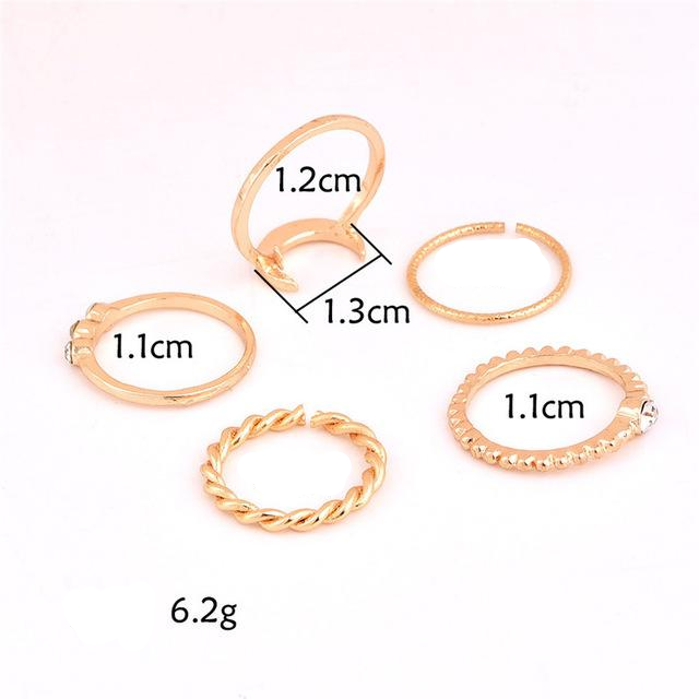 Brief 5pcs/set CZ Crystal Midi Rings for Women Bohemian Moon Charms Rings Wedding Party Punk Jewelry valentines day gift anel