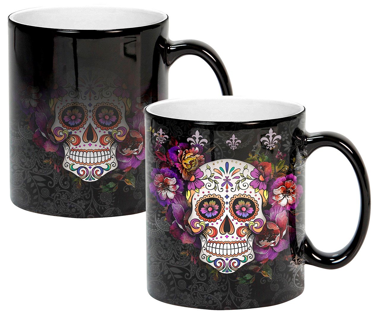 Sweet Gisele Sugar Skull Heat Color Changing Mug Black