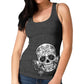 Hot Leathers Butterfly Sugar Skull Women's Full Length Boy Beater Tank Top (Heather Charcoal, XX-Large)