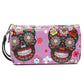 Set of 2 Sugar Skull Rose Flower Concealed Carry Purse+Wallet Set