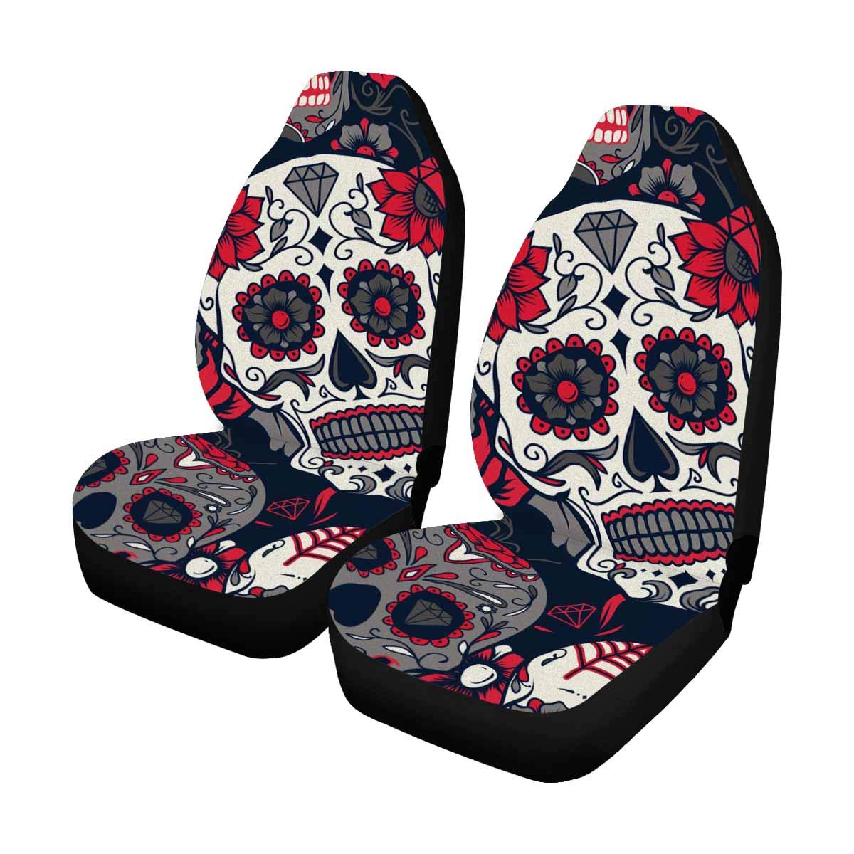 Damask Seamless Floral Flowers Pattern Car Seat Covers Protector Set
