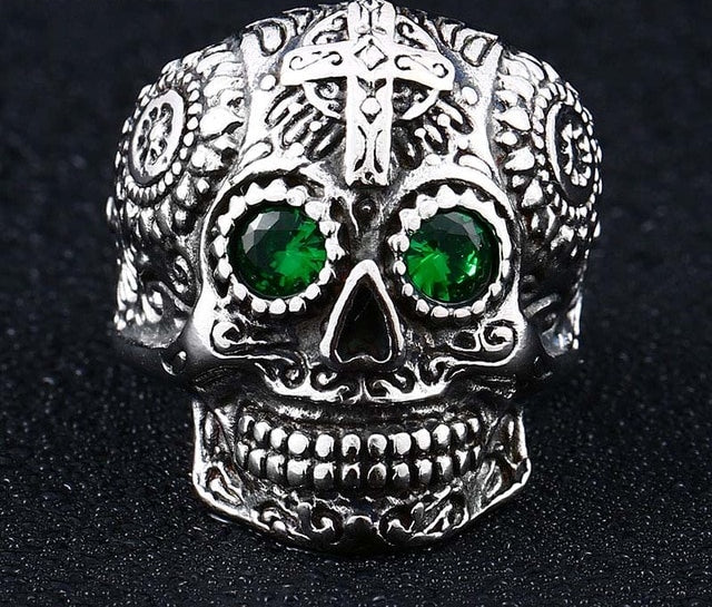 skull ring men stainless steel Hip-hop retro punk personality biker jewelry