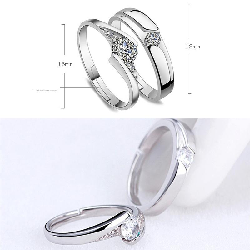 Fashion Lovers CZ Crystal Charms Rings for Women Men Silver Color Wedding Party Engagement Rings Jewelry valentines day gift