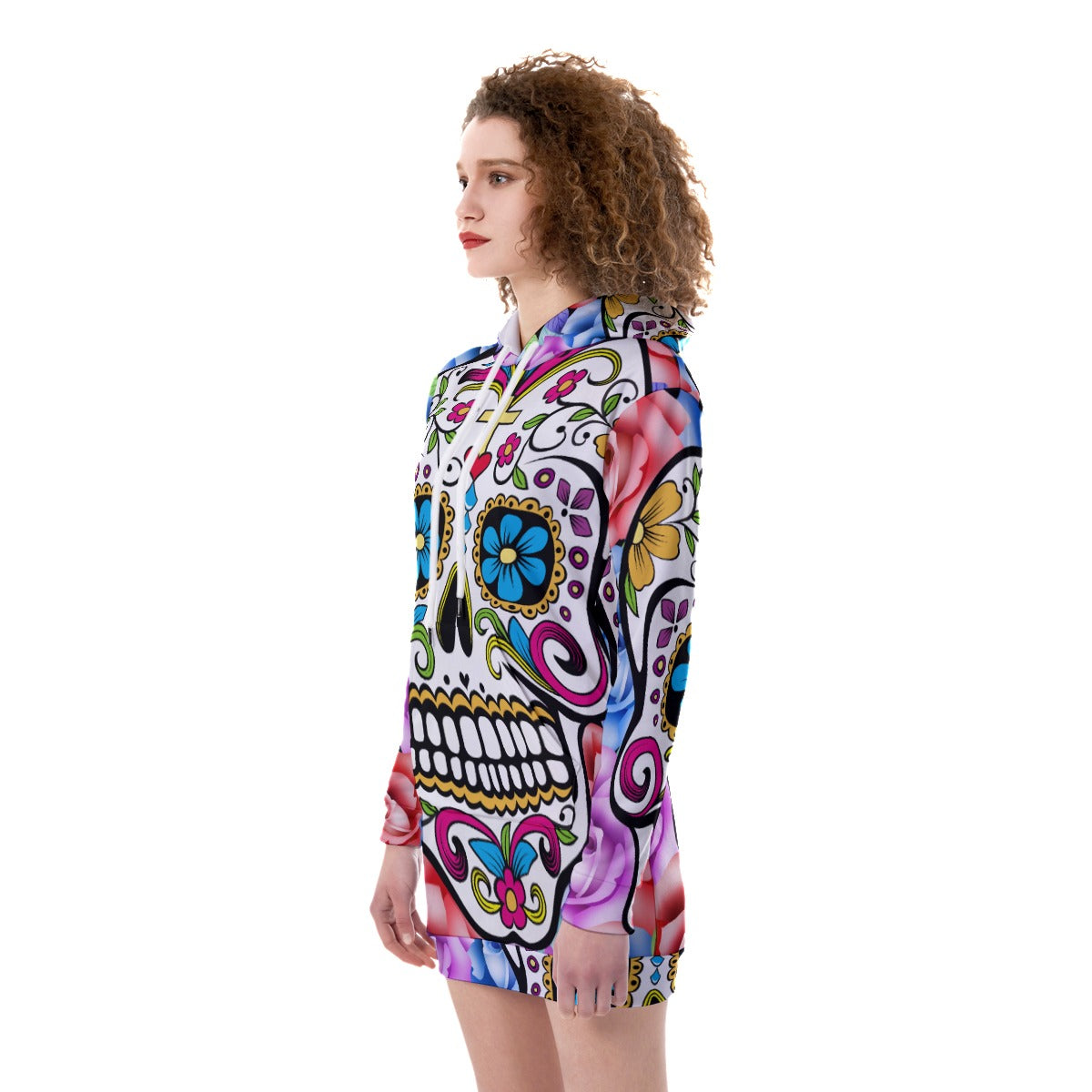 All-Over Print Women's Heavy Fleece Long Hoodie