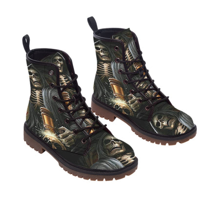 Grim reaper Halloween skull Men's Martin Short Boots