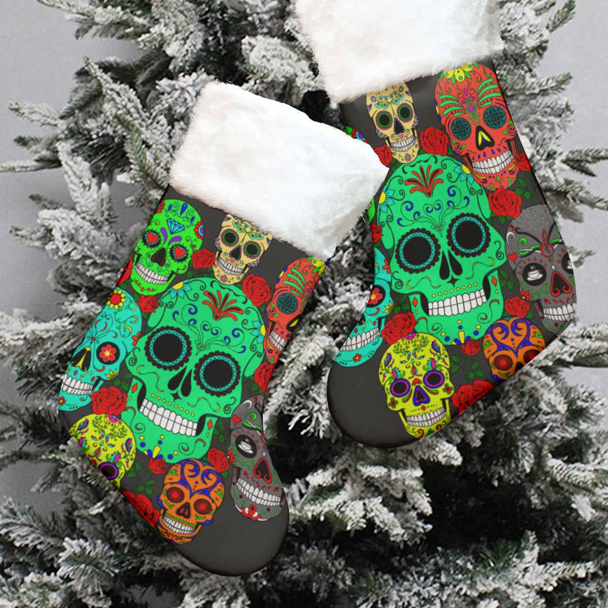 Calaveras sugar skull All-Over Print Christmas Socks