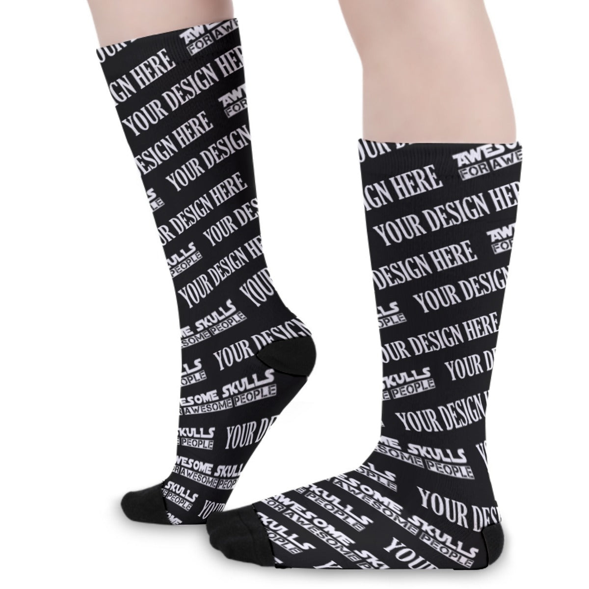 Custom All-Over Print Unisex Long Socks, Print on demand POD long socks
