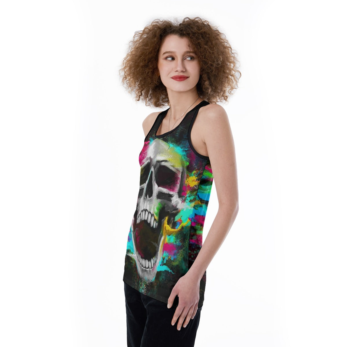 Gothic skull Women's Back Hollow Tank Top