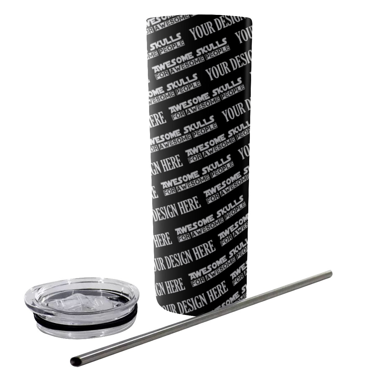 Custom - Glitter Tumbler With Stainless Steel Straw 20oz