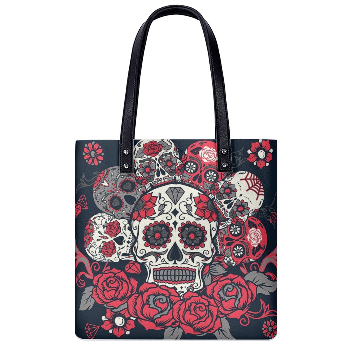 Day of the dead sugar skull PU Shoulder Bag, Dia de los muertos Mexican skeleton calaveras bag