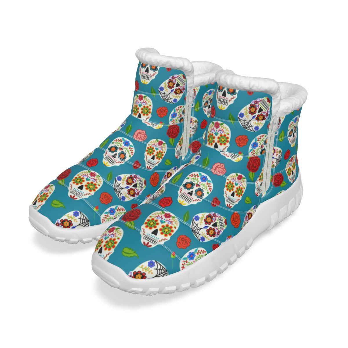 Sugar skull Women's Zip-up Snow Boots