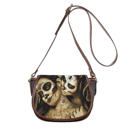 Sugar skull girls Tambourin Bag, Skeleton Dia de los muertos bag purse, sugar skull shoulder bag